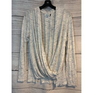 Anthropologie Akemi + Kin Long Sleeve Draped Front Marbled Top Size L